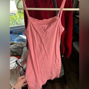 Aerie Pink Fitted Camisole Sleeveless Dress